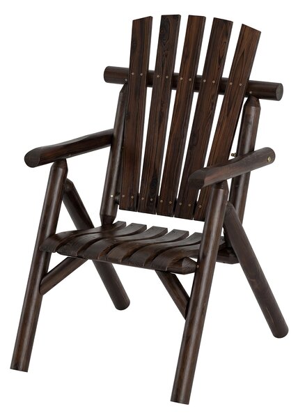 Costway Poltrona da esterno in legno con braccioli schienale alto e seduta a doghe portata 150 kg, Sedia da giardino singola Marrone