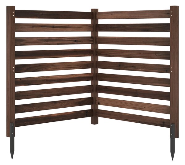 Costway Recinzione da giardino in legno massello montaggio flessibile e modulare, Recinto esterno a 2 pezzi divisorio di spazio Marrone