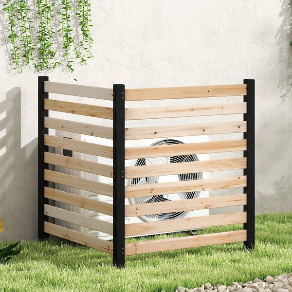 Costway 2*Recinzione da giardino in legno massello montaggio flessibile e modulare, Recinto esterno a 2 pezzi divisorio di spazio Naturale