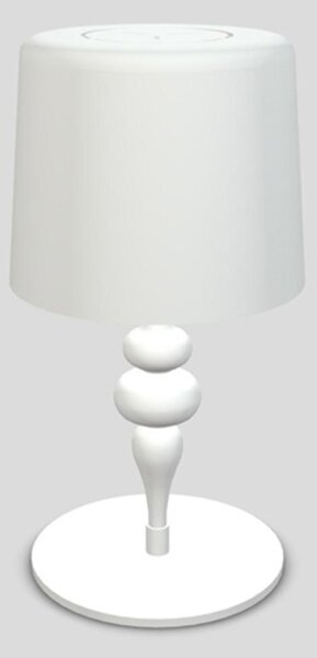 Lampada Da Scrivania Contemporanea Eva In Plastica Bianco Alluminio 4 Luci