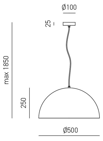 Sospensione Moderna Bonella 1 Luce E27 D.50 Cm Alluminio Ottone