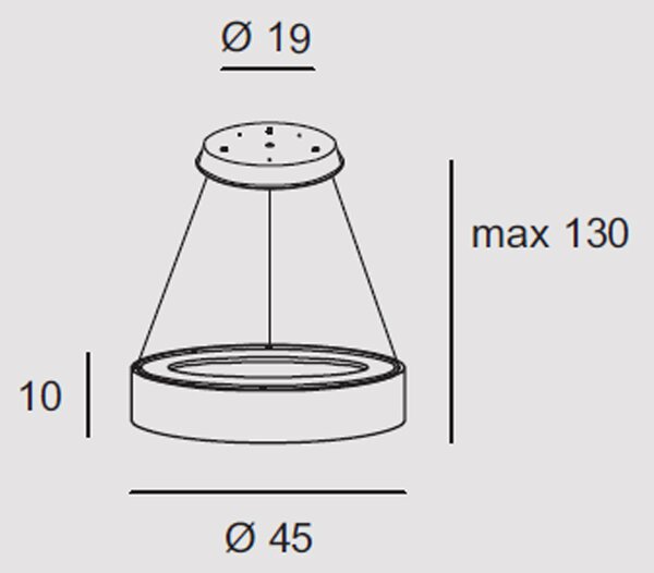 Sospensione Contemporanea Aurora Metallo Rame Opaco Led 27W