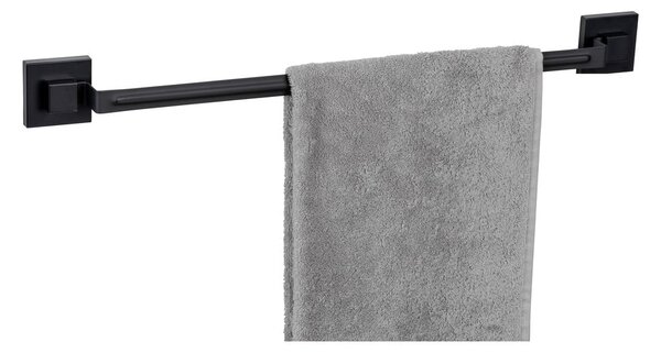 Porta asciugamani autoportante in acciaio inox nero Quadro - Wenko