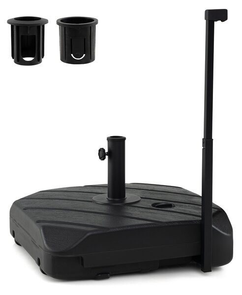 Costway Base ombrellone da giardino con 4 ruote e asta telescopica, Supporto pesante per pali ombrelloni 38-48 mm portata 90 kg