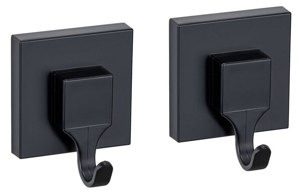 Ganci neri in plastica autobloccanti in set di 2 pezzi Quadro - Wenko