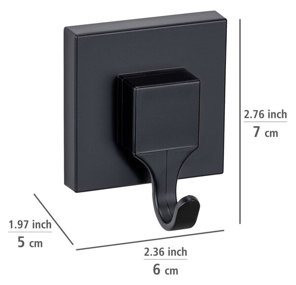 Ganci neri in plastica autobloccanti in set di 2 pezzi Quadro - Wenko