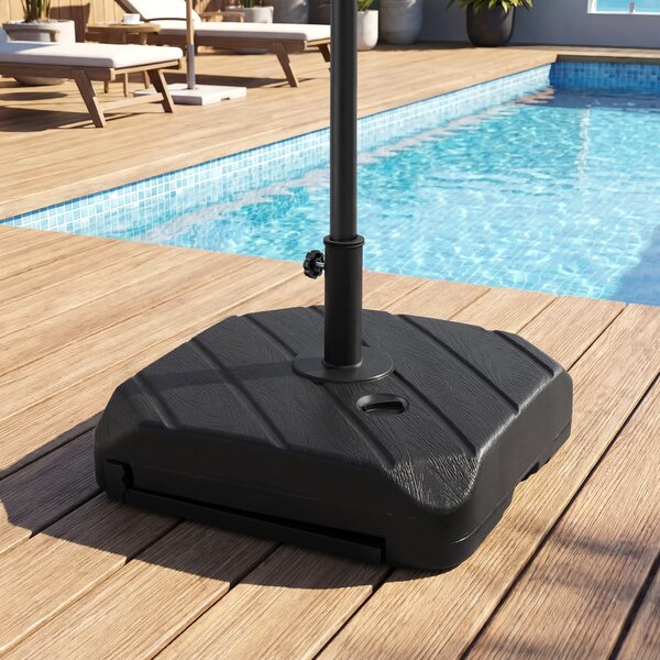 Costway Base ombrellone da giardino con 4 ruote e asta telescopica, Supporto pesante per pali ombrelloni 38-48 mm portata 90 kg