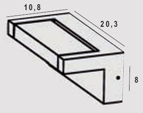 Applique Moderna Esterno Corner Alluminio Nero Led 18W