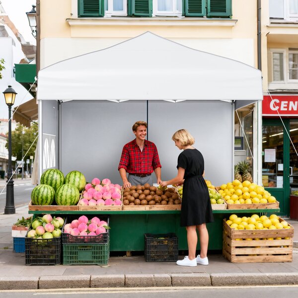 Costway Gazebo pieghevole da giardino struttura in acciaio al carbonio, Gazebo da esterno con pareti removibili altezza regolabile Bianco