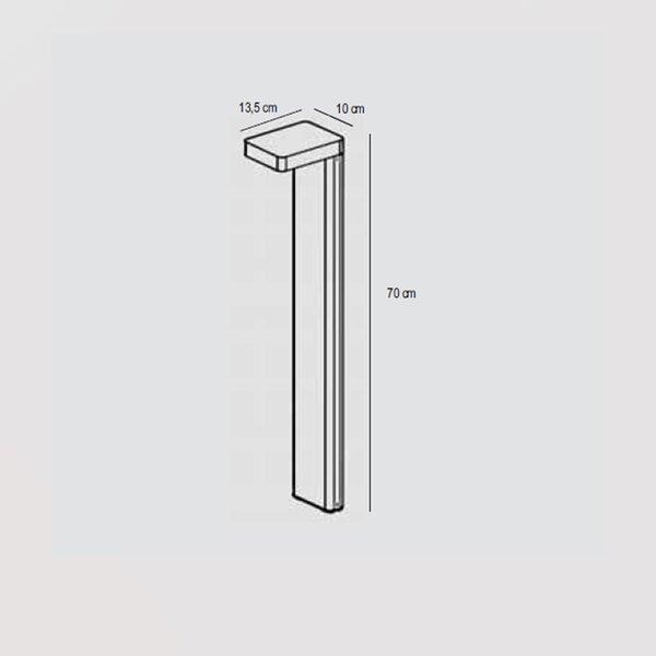 Paletto Moderno Esterno Huk Alluminio Grigio Perla Led 10,5W