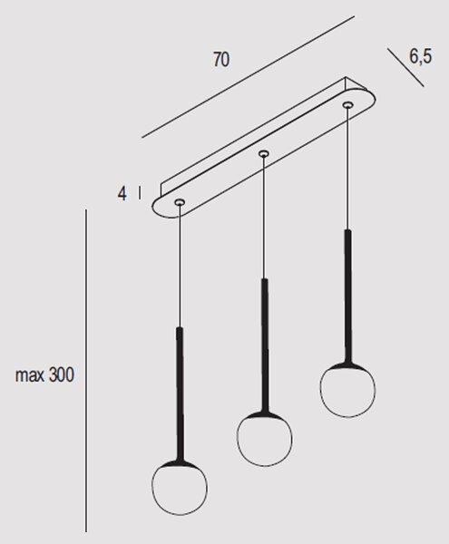 Sospensione Contemporanea Lollypop Rosone Rett. Metallo Nero Led 21W