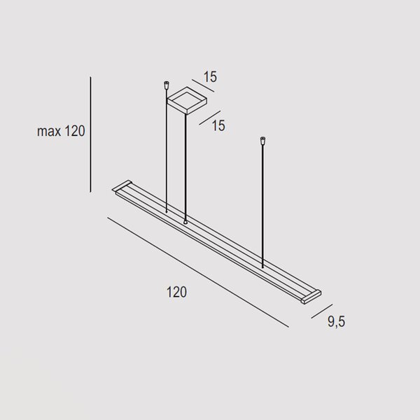 Sospensione Contemporanea Line Alluminio Bianco Led 47W