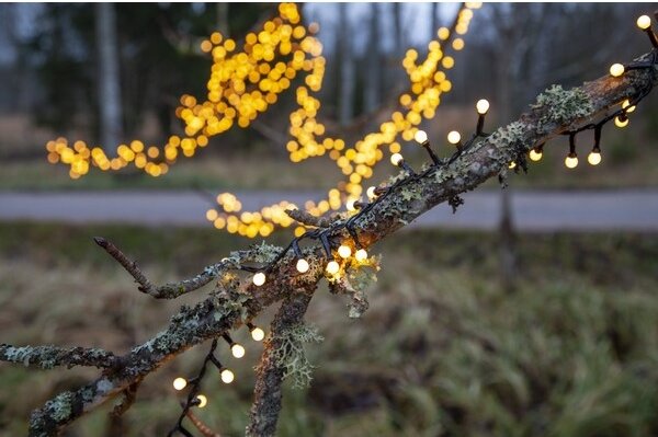 Eglo- Catena luminosa natalizia LED da esterno BERRY MINI 700xLED/8 funzioni 19m IP44 bianco caldo