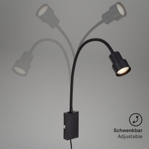 Briloner 2085-015 - Lampada da parete LED Touch TUSI 1xGU10/5W/230V nero