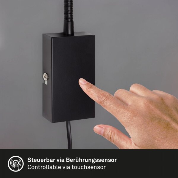 Briloner 2085-015 - Lampada da parete LED Touch TUSI 1xGU10/5W/230V nero