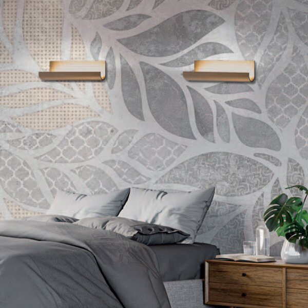 Applique Moderna Pop Metallo Foglia Oro Led 20W