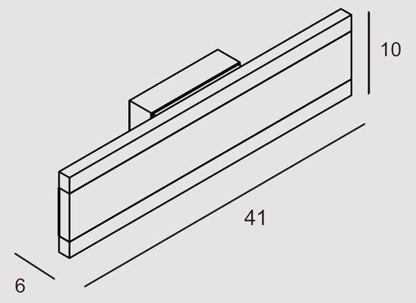 Applique Contemporanea Rail Alluminio Foglia Argento Led 22W