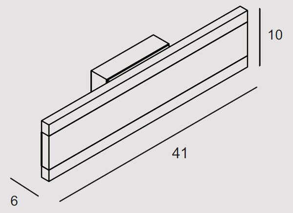 Applique Contemporanea Rail Alluminio Nero Led 22W