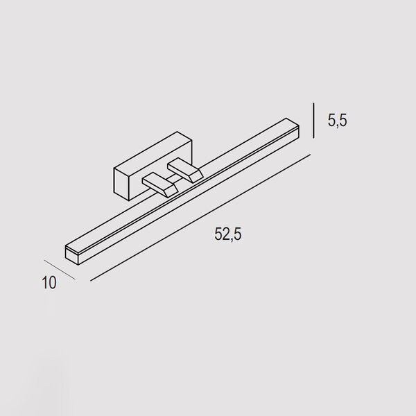Applique Moderna Ruler Metallo Bianco Led 18W