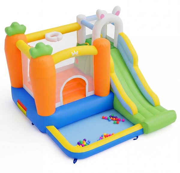Costway Castello gonfiabile per bambini con piscina con 50 palline parete da arrampicata e canestro, Casa gonfiabile per interno ed esterno