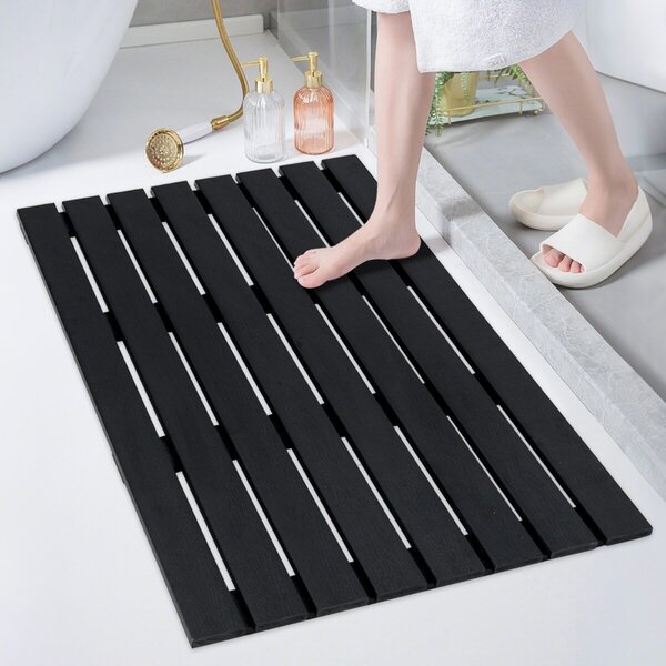 Costway Doccia solare da esterno 60 l con tappetino WPC per doccia grande, Doccia da giardino con tappetino da bagno impermeabile