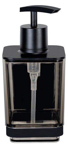 Dispenser di sapone in plastica autoportante nero 340 ml Quadro - Wenko