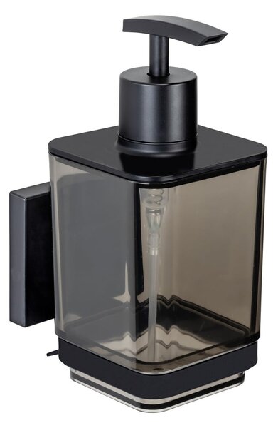Dispenser di sapone in plastica autoportante nero 340 ml Quadro - Wenko