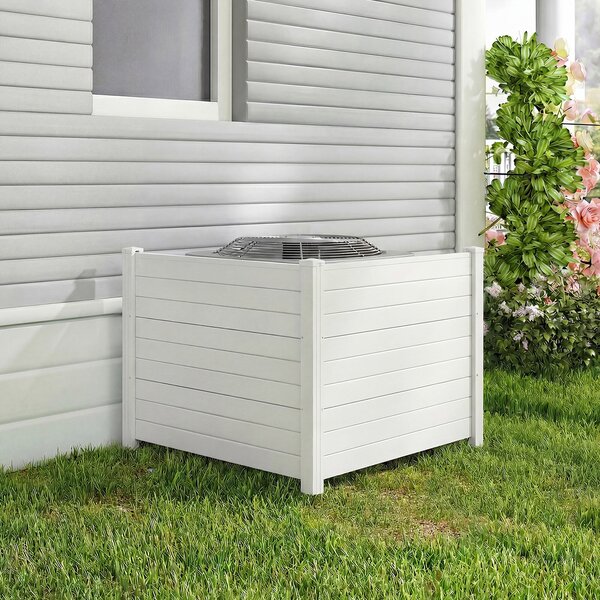 Costway 2*Recinzione decorativa in plastica per giardino a forma di l, Recinzione esterna privacy con pali zincati senza scavo Bianco