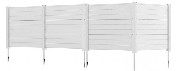 Costway 2*Recinzione decorativa in plastica per giardino a forma di l, Recinzione esterna privacy con pali zincati senza scavo Bianco