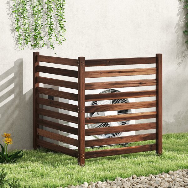 Costway 2*Recinzione da giardino in legno massello montaggio flessibile e modulare, Recinto esterno a 2 pezzi divisorio di spazio Marrone