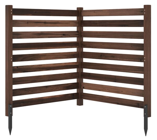 Costway 2*Recinzione da giardino in legno massello montaggio flessibile e modulare, Recinto esterno a 2 pezzi divisorio di spazio Marrone