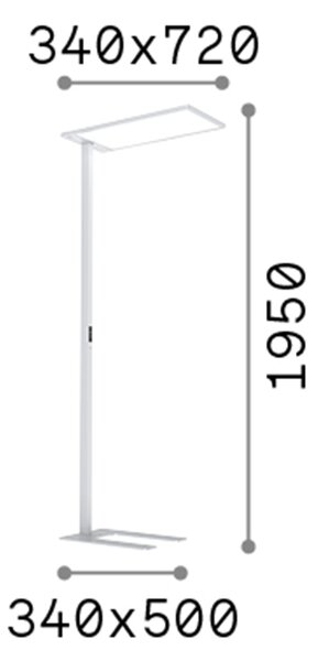Piantana Moderna Comfort Metallo Bianco Led 76W K Luce Calda 3000K
