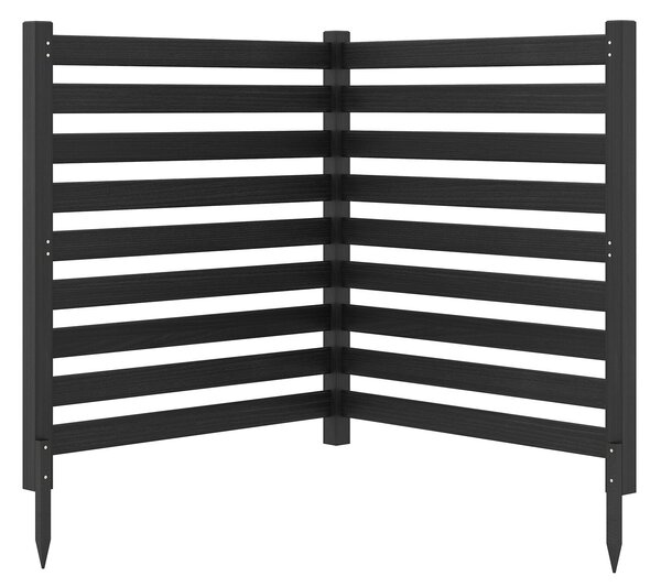 Costway 2*Recinzione da giardino in legno massello montaggio flessibile e modulare, Recinto esterno a 2 pezzi divisorio di spazio Nero