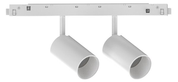 Proiettore Regolabile Ego Alluminio Bianco 2 Luci Led 16W 3000K 1-10V