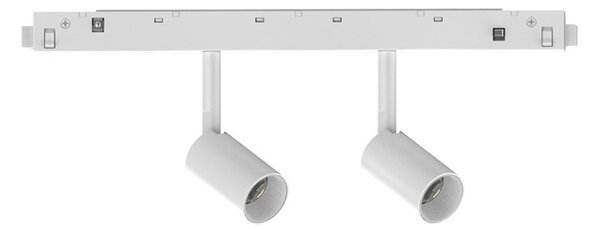 Proiettore Regolabile Ego Alluminio Bianco 2 Luci Led 5W 3000K Luce Calda 1-10V