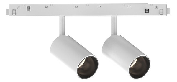 Proiettore Regolabile On-Off Ego Alluminio Bianco 2 Luci Led 16W 3000K