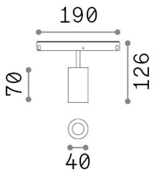 Faretto Binario Singolo On-Off Ego Alluminio Bianco 1 Luce 8W 3000K Luce Calda