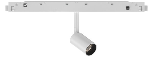 Faretto Binario Singolo On-Off Ego Alluminio Bianco 1 Luce 3W 3000K Luce Calda
