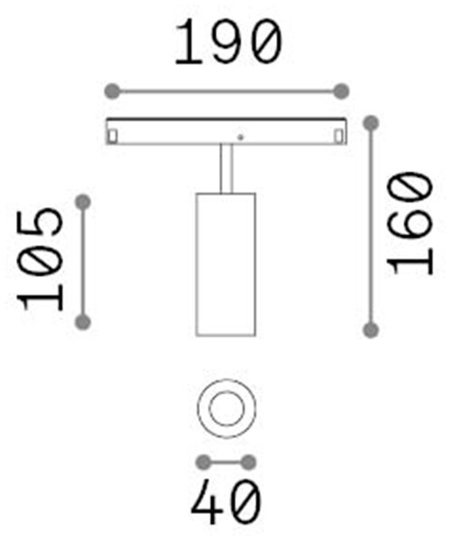 Faretto Binario Singolo On-Off Ego Alluminio Bianco 1 Luce 12W 3000K Luce Calda