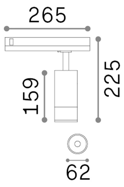 Proiettore Cilindrico Eos Alluminio-Plastiche Nero Led 15W 3000K 1-10V