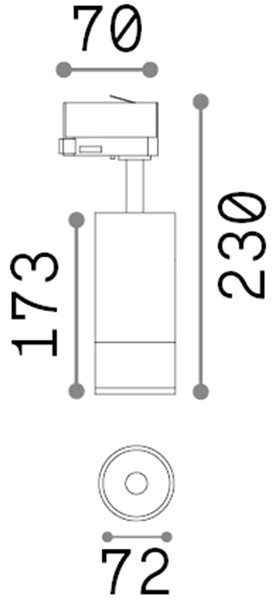 Proiettore Cilindrico On-Off Eos Alluminio-Plastiche Nero Led 25W 3000K