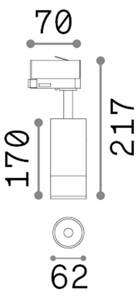 Proiettore Cilindrico On-Off Eos Alluminio-Plastiche Nero Led 15W 3000K