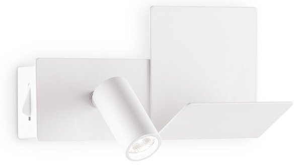 Applique Moderna Komodo-1 Metallo Bianco Led 4,5W 3000K Luce Calda