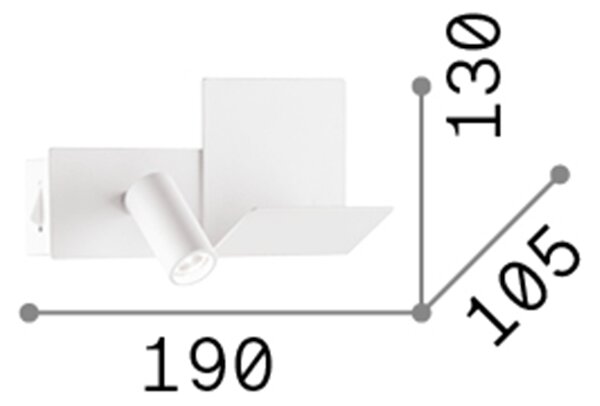 Applique Moderna Komodo-1 Metallo Bianco Led 4,5W 3000K Luce Calda