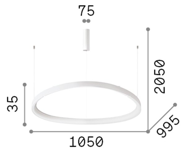 Sospensione Moderna Gemini Ottone Led 80W 3000K Luce Calda