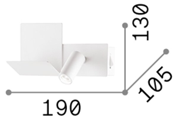 Applique Moderna Komodo-2 Metallo Bianco Led 4,5W 3000K Luce Calda