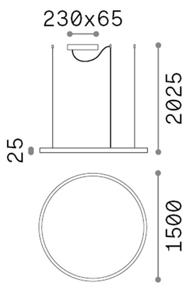 Sospensione Moderna Oracle Alluminio-Plastiche Bianco Led 89W 4000K D150Cm