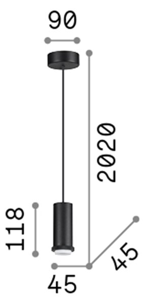 Sospensione Moderna Mix Up Metallo Nero 1 Luce E27