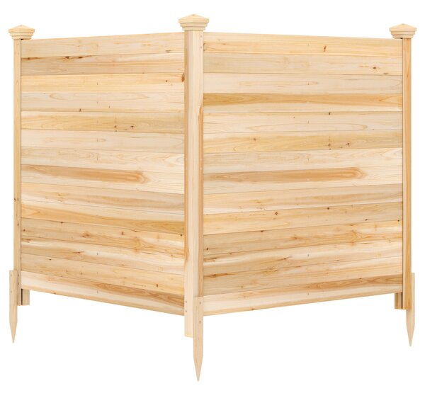 Costway Recinto da giardino in legno massello montaggio facile, Recinzione esterno a 2 pannelli schermo ventilato copri Naturale