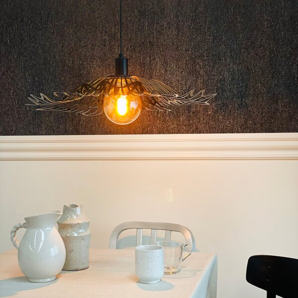 Lampada a sospensione Dyberg Larsen, Flora, dimmerabile, Nero, Soggiorno, Metallo, Design